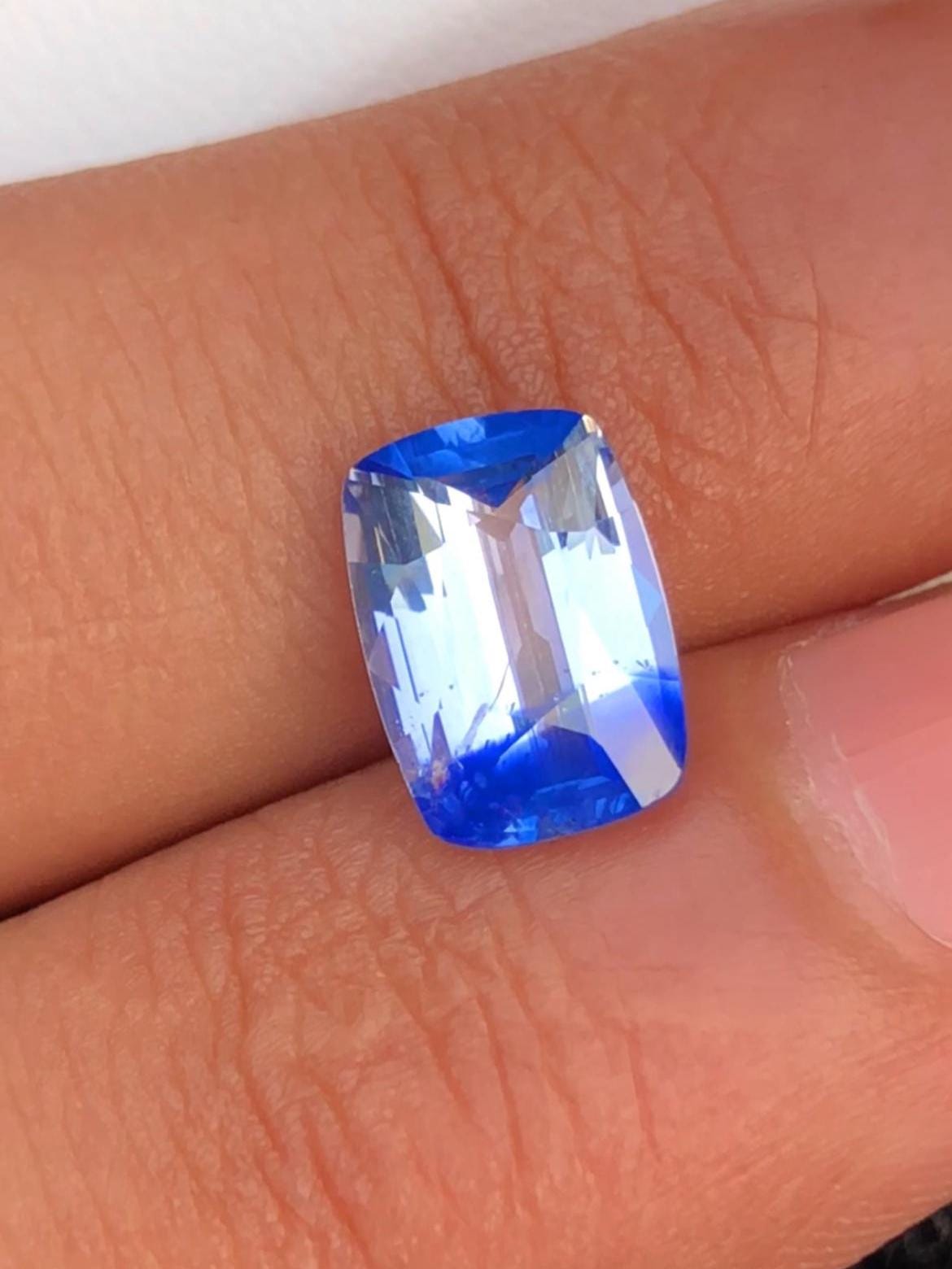 Bi-Color Blue Sapphire 2.70ct Cushion Cut – Sri Lanka