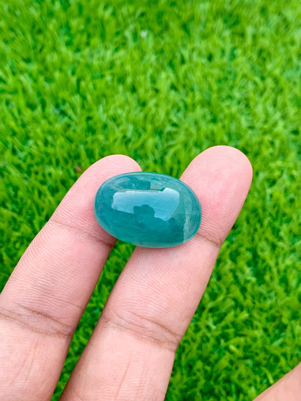 Grandidierite Gemstone Cabochon: Rare Bluish-Green Jewelry Stone, 34.40 CT