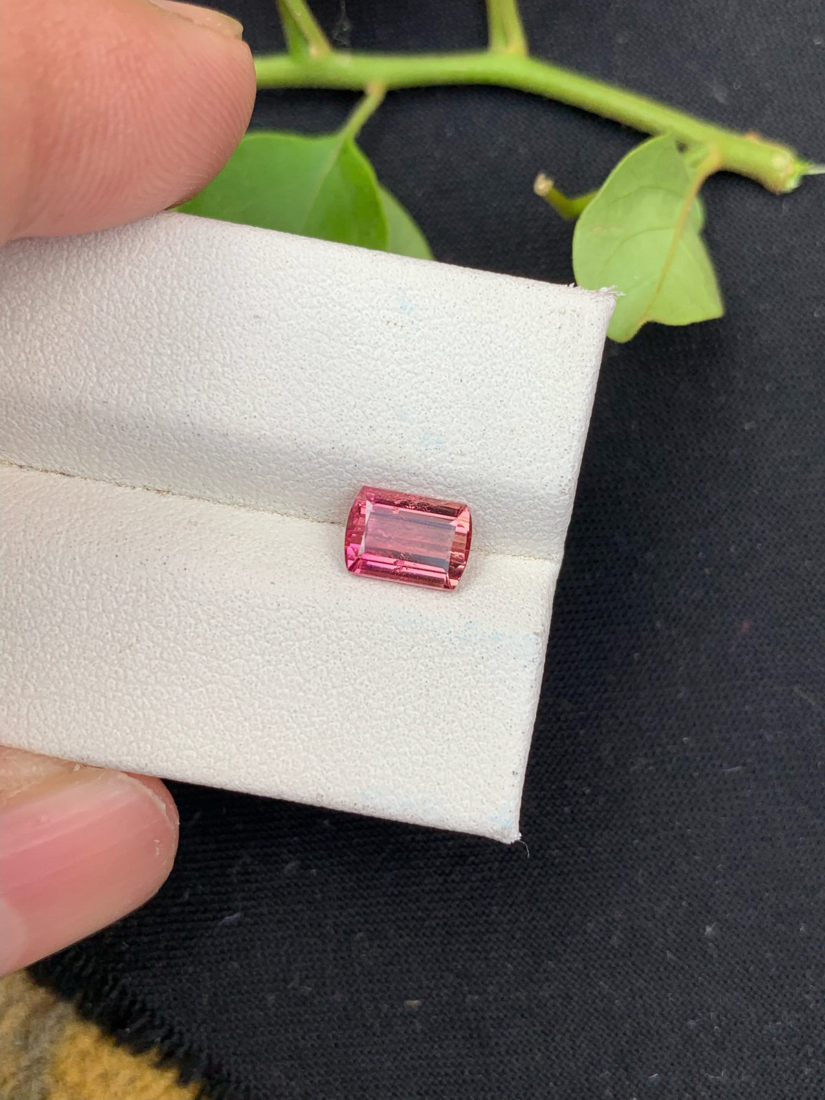 Pink Tourmaline Gemstone: Emerald Cut, Loose Stone, 1.35 CTS