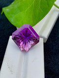 Square Precision Flower Cut Amethyst Loose Gemstone - 35.95 Carats