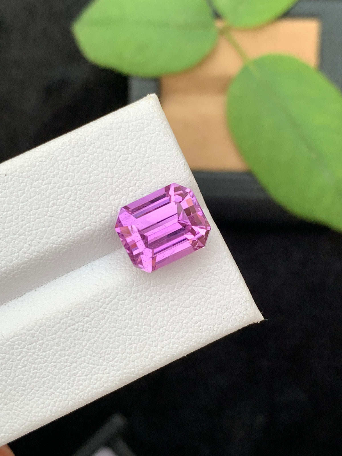 7.50 Carat Deep Pink Kunzite Gemstone: Emerald Cut, VSS Clarity