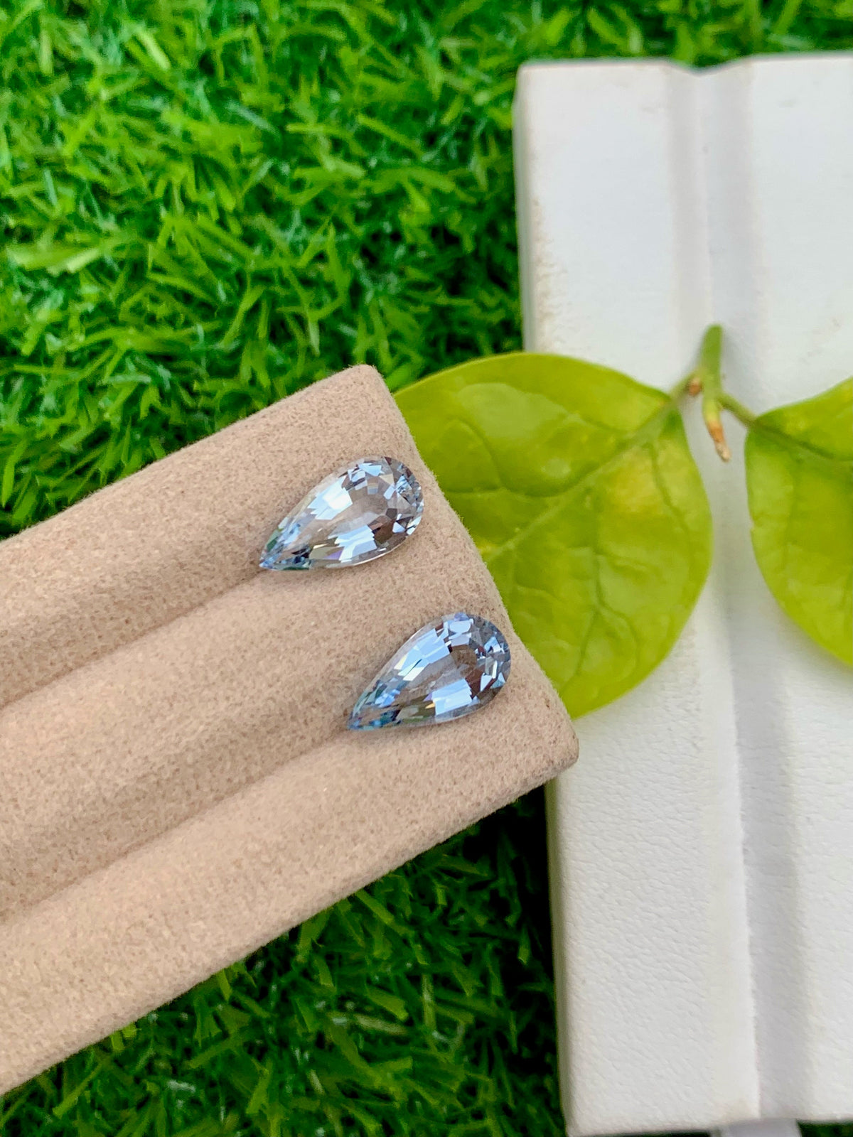 Santa Maria Blue Aquamarine Gemstone Pair: Pear Cut, March Birthstone, 4.20 CT