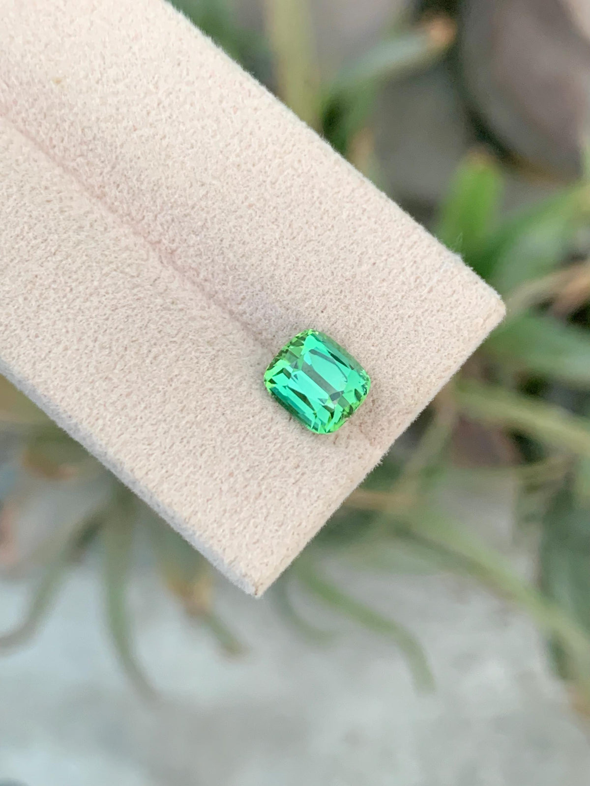 Natural Bluish Green Tourmaline Gemstone: Cushion Cut, 2.55 CT
