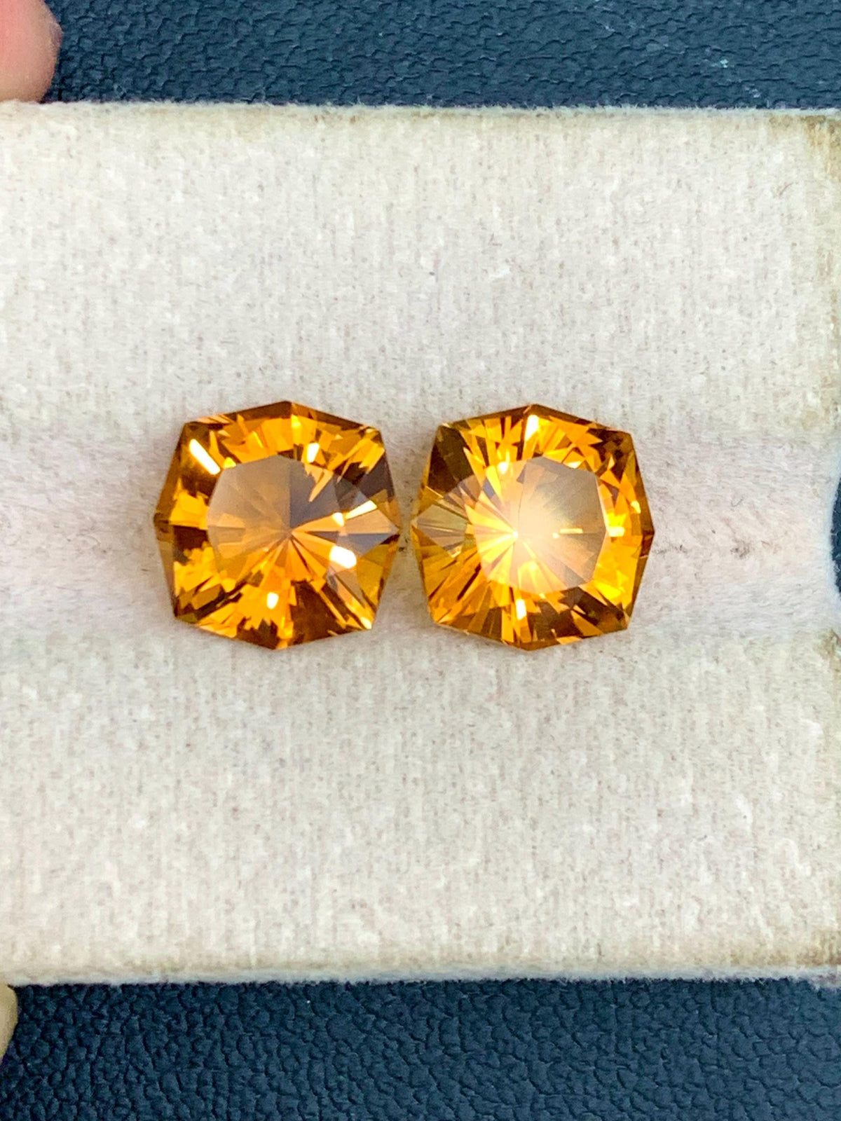 Fancy Cut Citrine Gemstone Pair: 5.05 Carats Natural Orange Brown