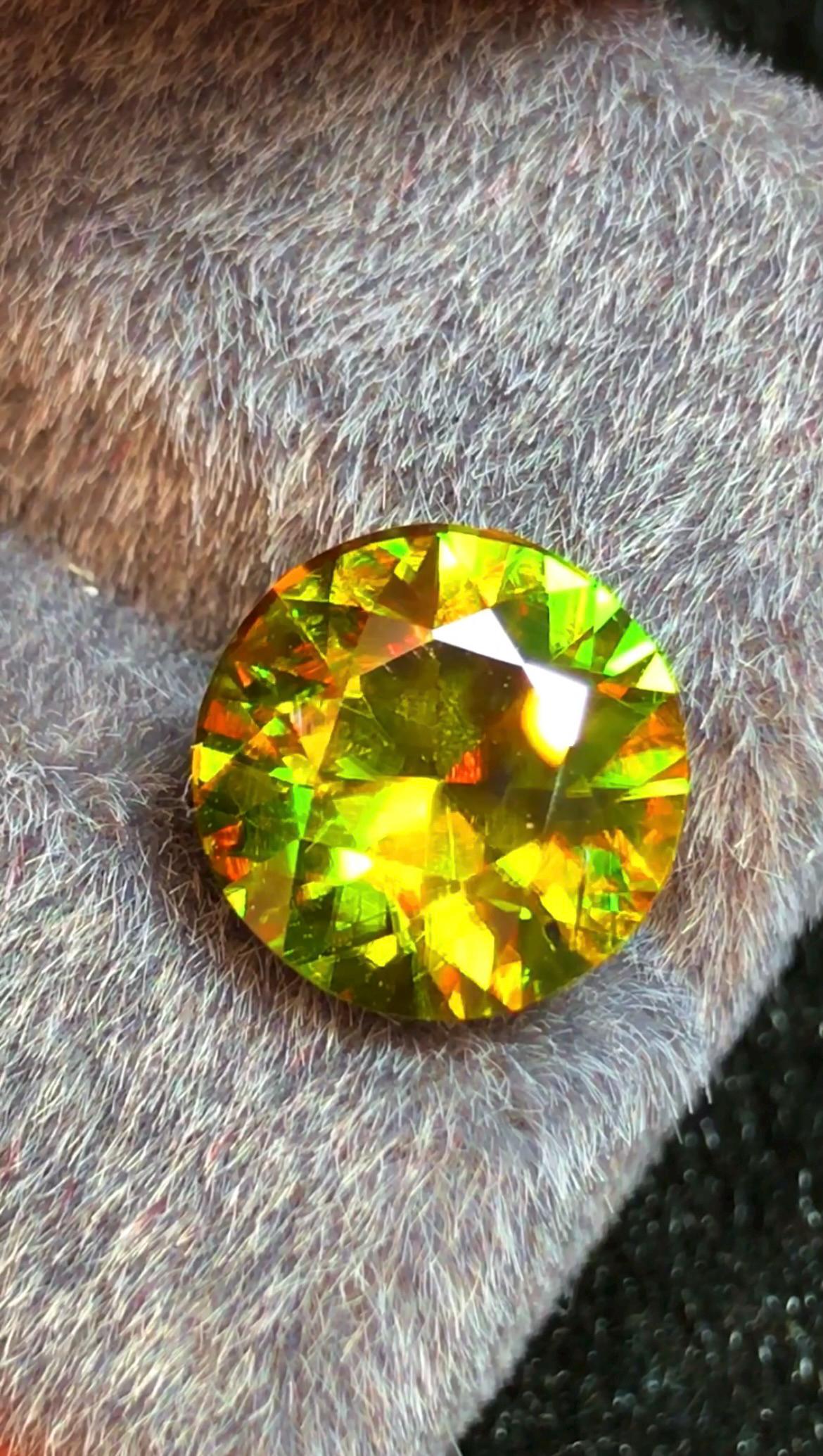 Green Sphene 4.20 ct Round Cut Green Gemstone from Skardu Pakistan