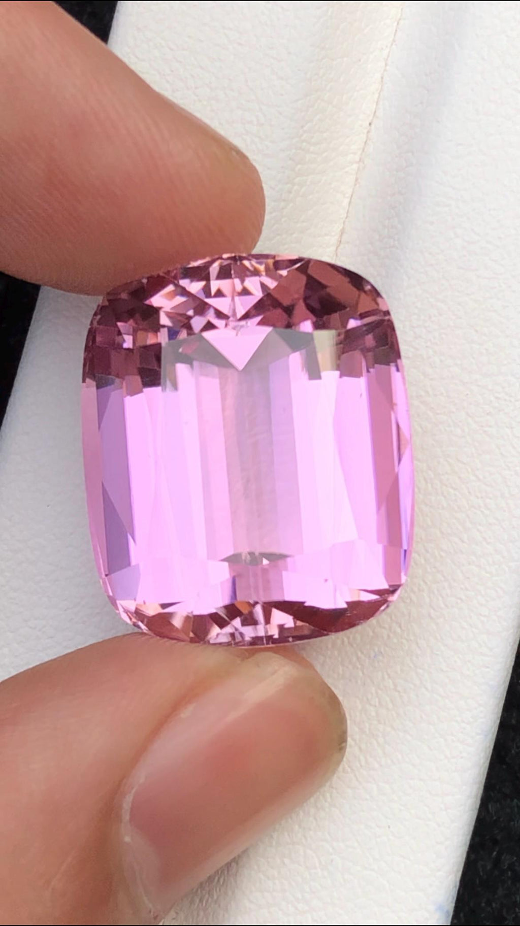 Pink Kunzite Gemstone: 41.70 carat Faceted Cushion Cut from Afghanistan