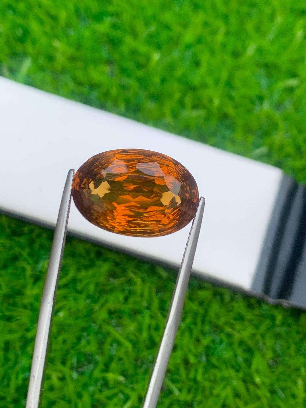 Natural Citrine Gemstone: Orange Cushion Cut, November Birthstone (14.20 Carat)