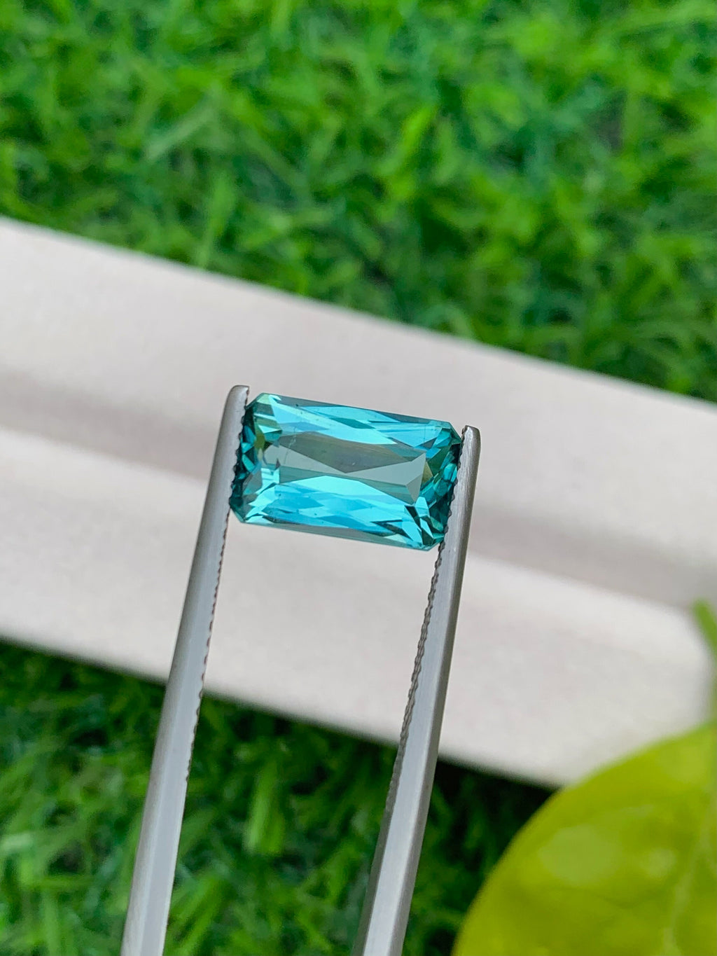 Emerald Cut Lagoon Tourmaline Gemstone: Natural Faceted Loose Stone, 3.15 CT