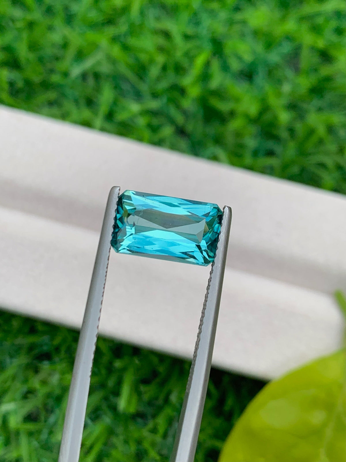 Emerald Cut Lagoon Tourmaline Gemstone: Natural Faceted Loose Stone, 3.15 CT