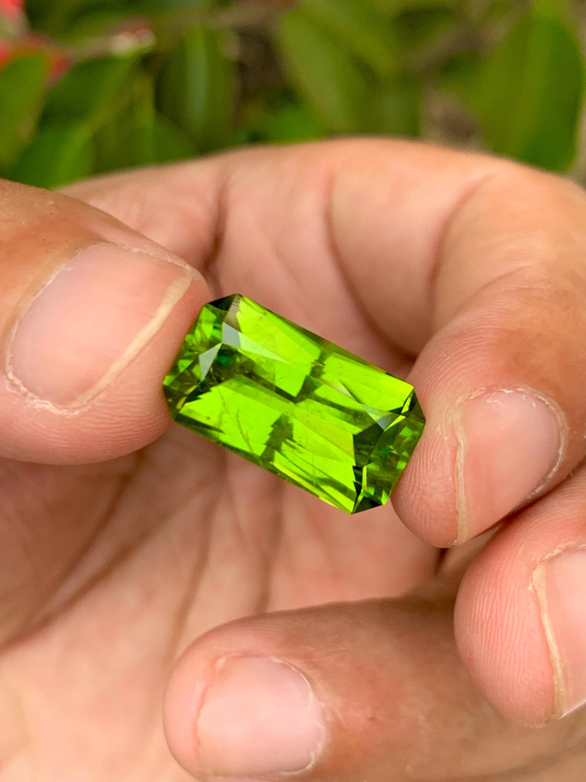Peridot 11.70ct Fancy Cut Green Gemstone 17.7x10mm