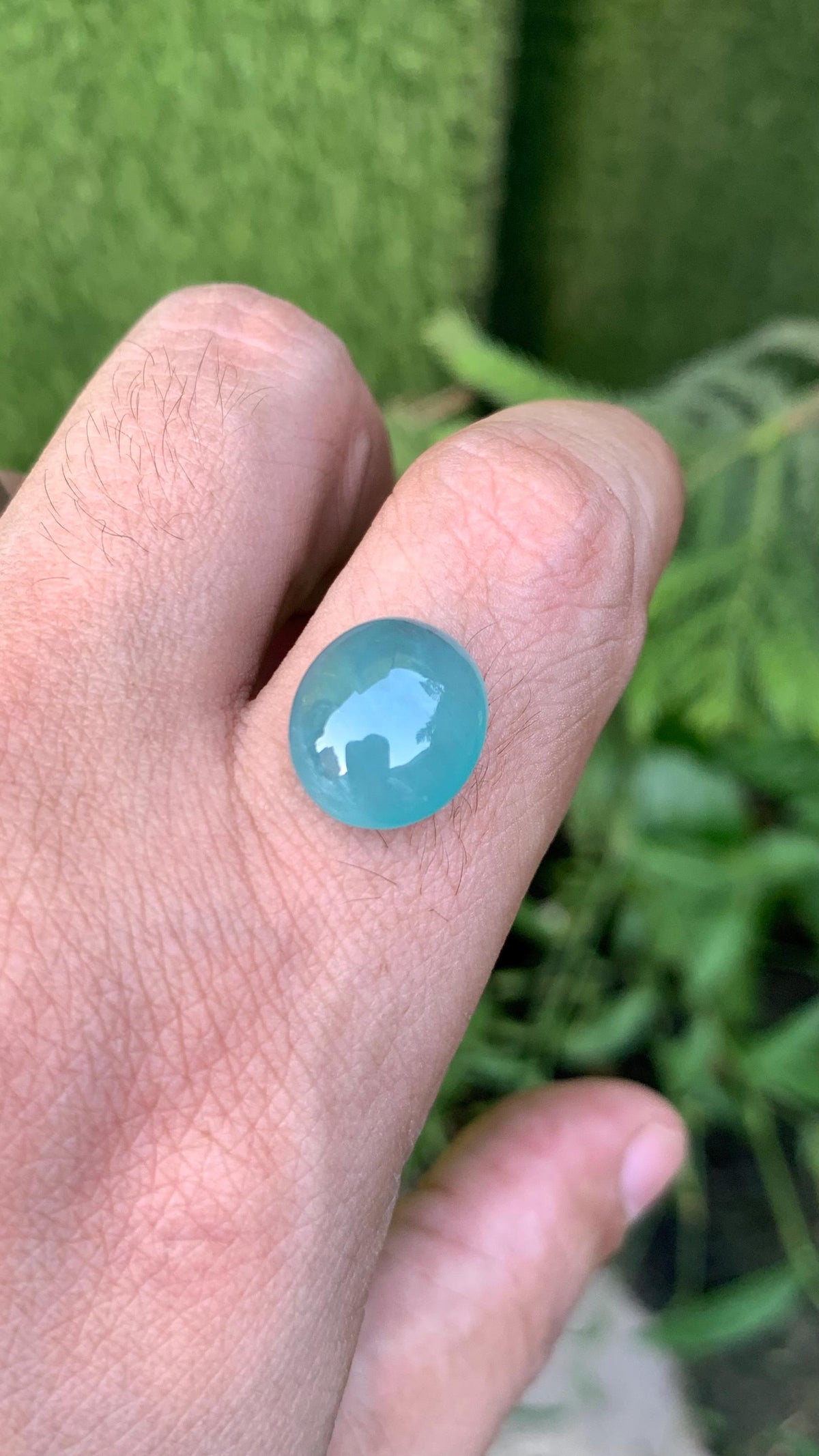 Grandidierite Gemstone Cabochon: Bluish Green, Rare Madagascar Stone, 10.40 Carats