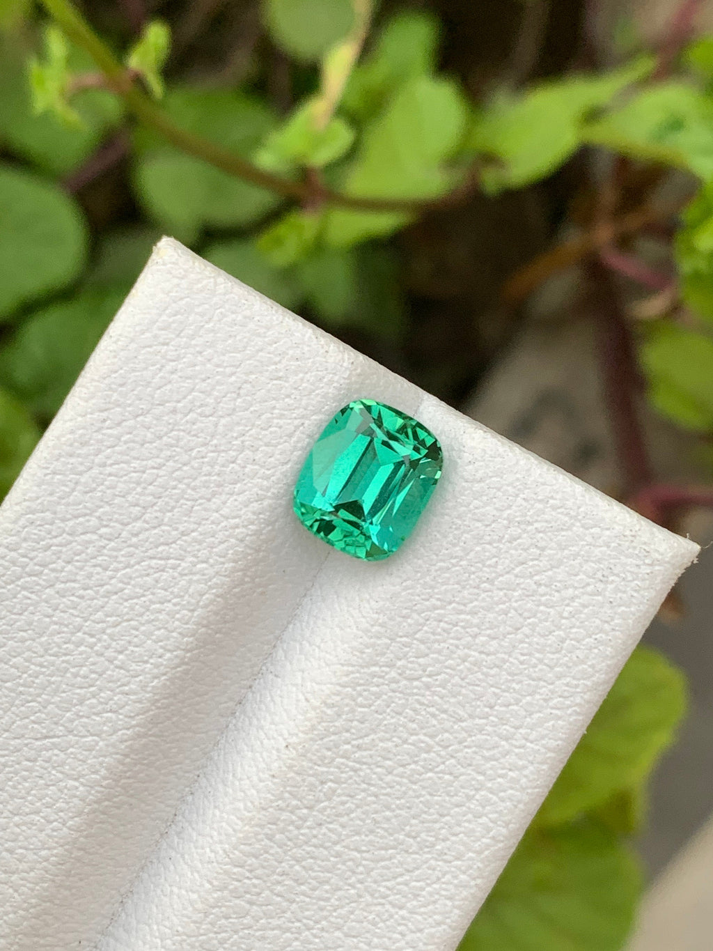 Natural Blue-Green Tourmaline Gemstone: Cushion Cut, 2.00 Carat