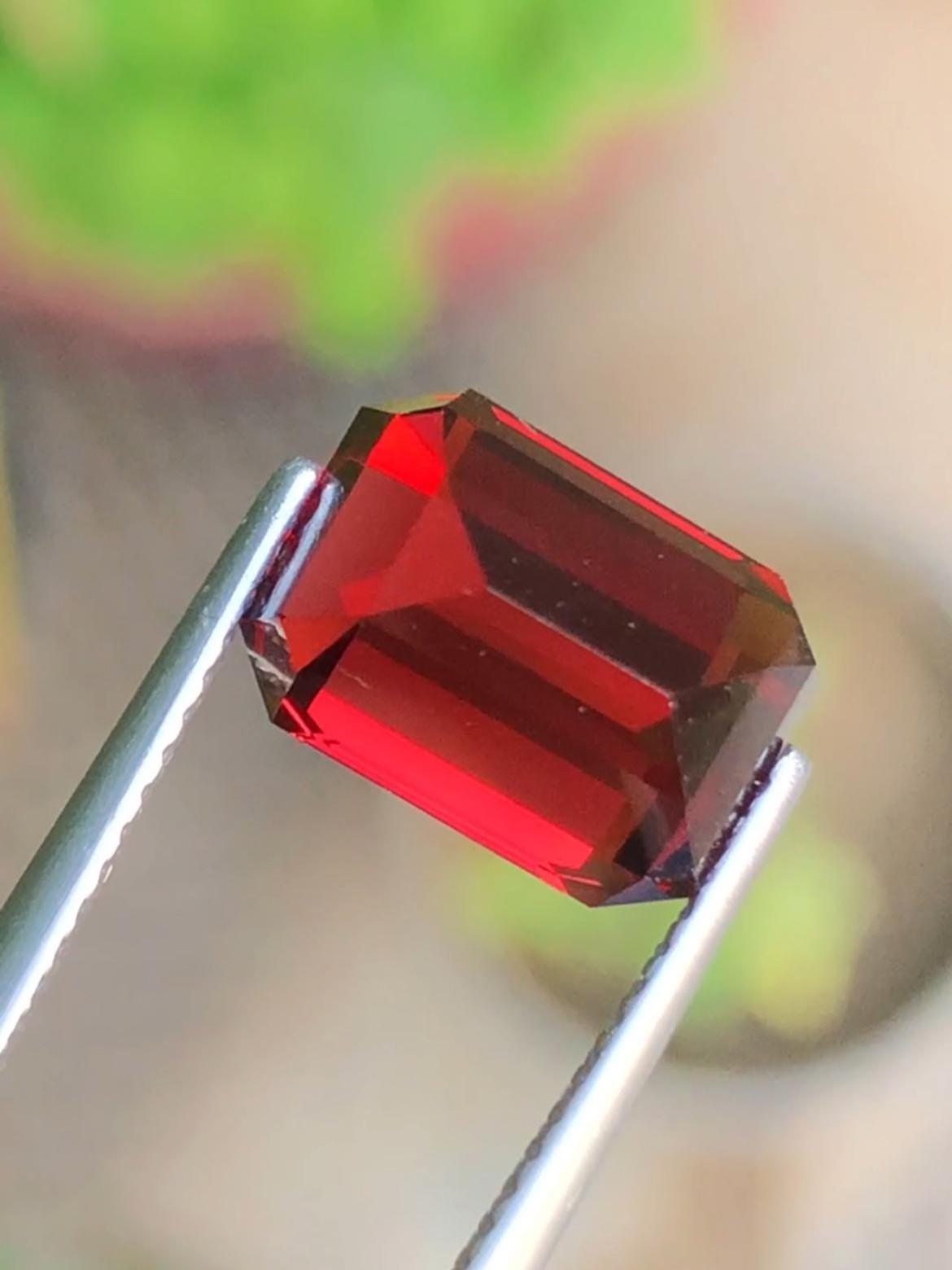 Almandine Garnet 6.06ct Emerald Octagonal Cut – Tanzania Certified