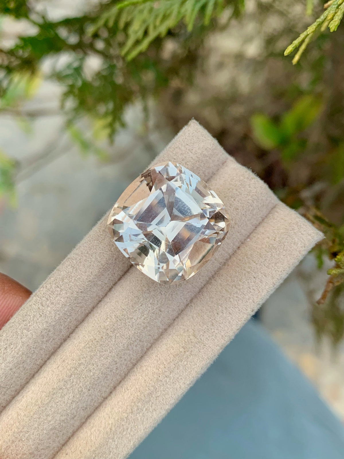 Unheated Yellow Topaz Loose Gemstone: 27.85 CT Faceted Cushion Cut