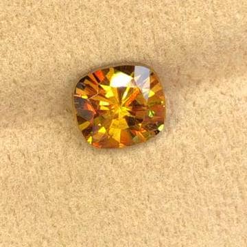 1.55 CT Cushion Cut Sphene Gemstone: AAA Fire Titanite