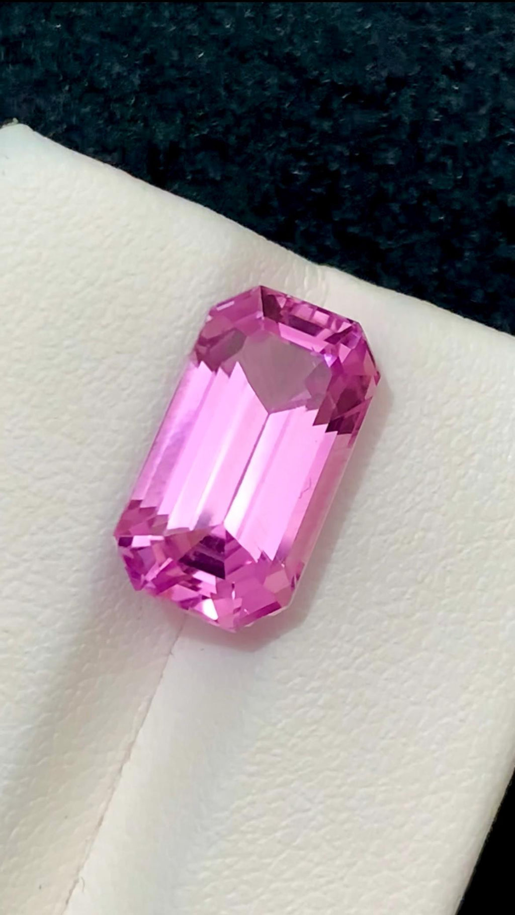 Pink Kunzite 8.05 Carat Elongated Emerald Cut Gemstone from Nuristan Afghanistan