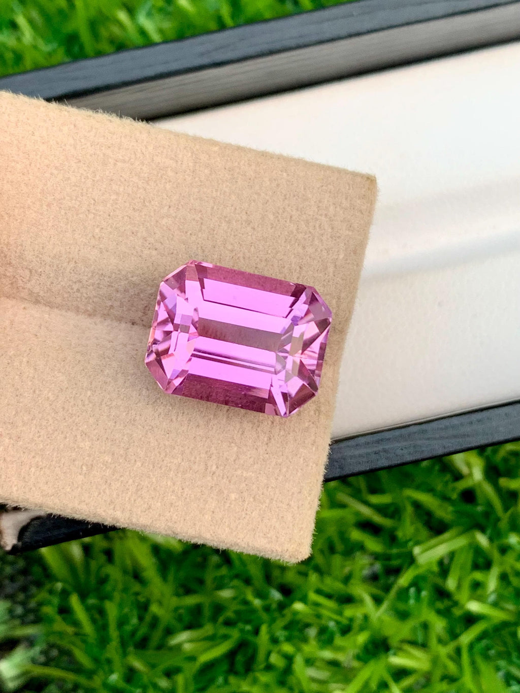 11.95ct Pink Kunzite Gemstone: Emerald Cut Afghan Spodumene