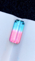 Bi-Color Tourmaline 4.5 Ct Emerald Cut Loose Gemstone | Pink Blue Afghan Tourmaline