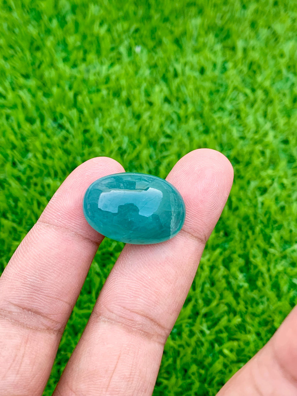 Grandidierite Gemstone Cabochon: Rare Bluish-Green Jewelry Stone, 34.40 CT