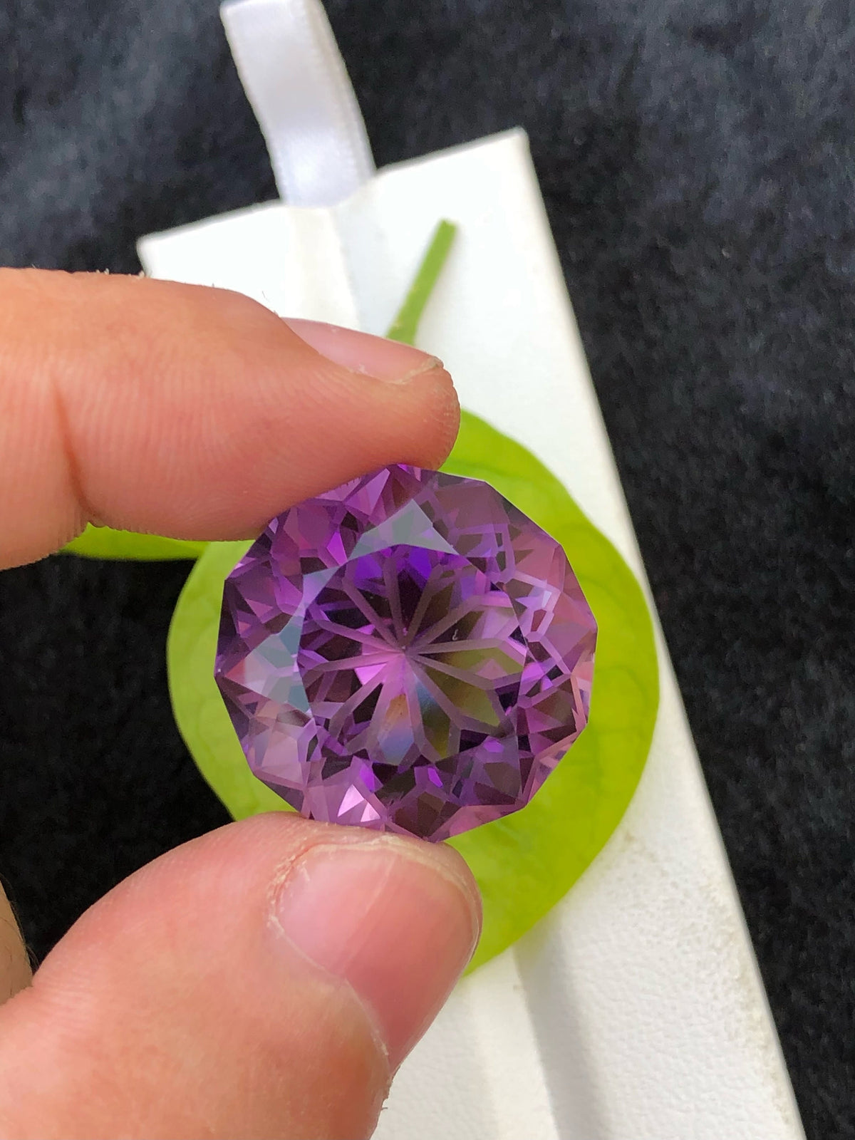 Flower Cut Amethyst Gemstone: 33.80 CT Loupe Clean Purple Stone