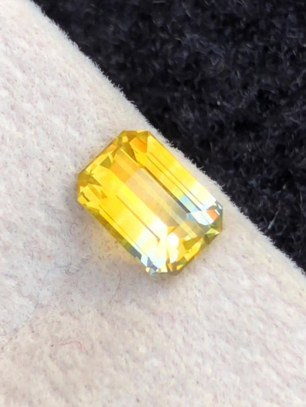 Yellow Sapphire 1.07 ct Emerald Octagonal Cut Madagascar With Certificate