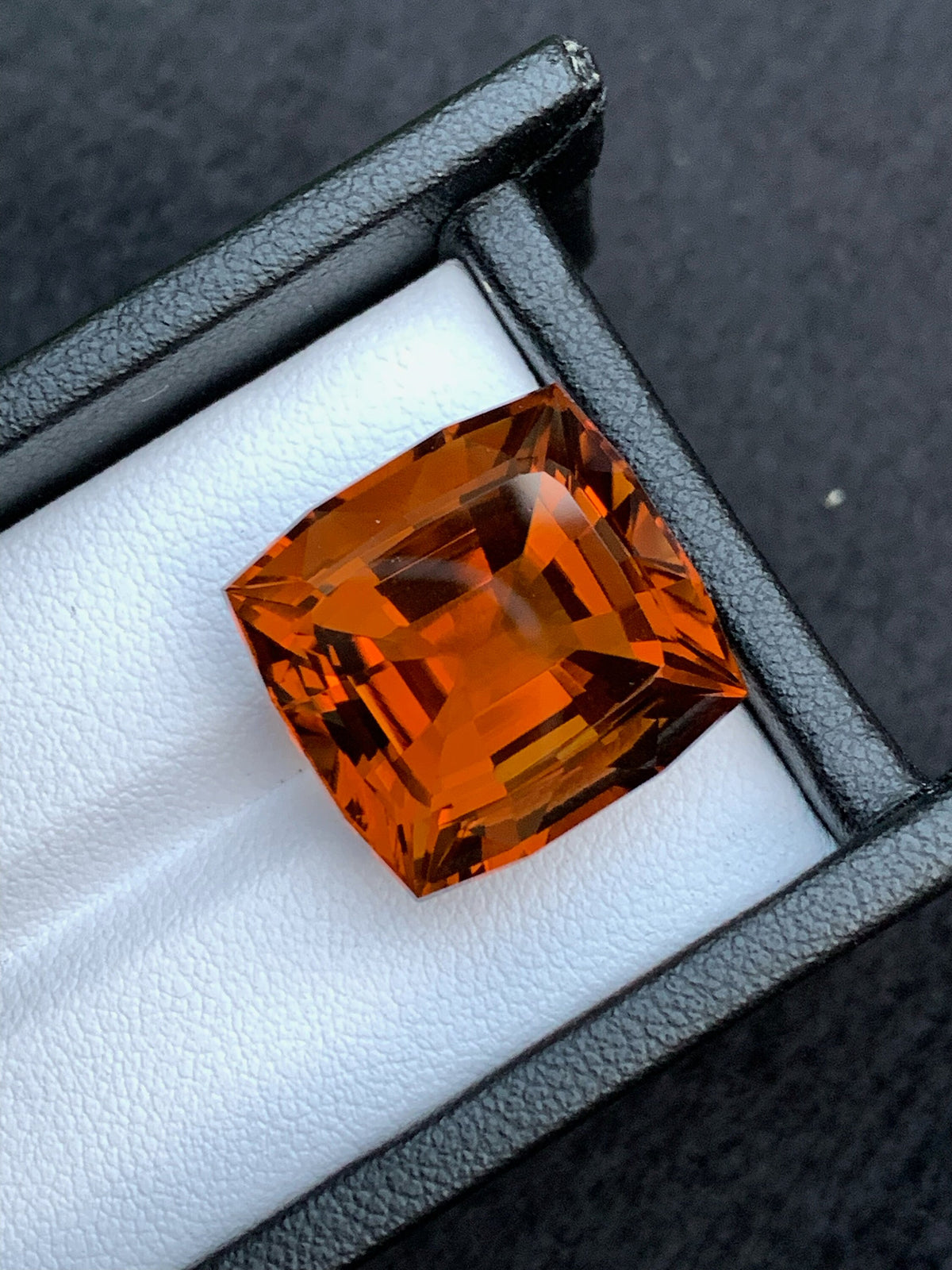 Natural Madeira Citrine Gemstone: Vintage Princess Cut, November Birthstone (25.50 Carat)