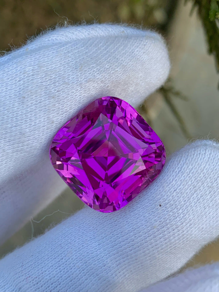 49 CT Pink Purple Kunzite Gemstone: Cushion Cut Ring Stone
