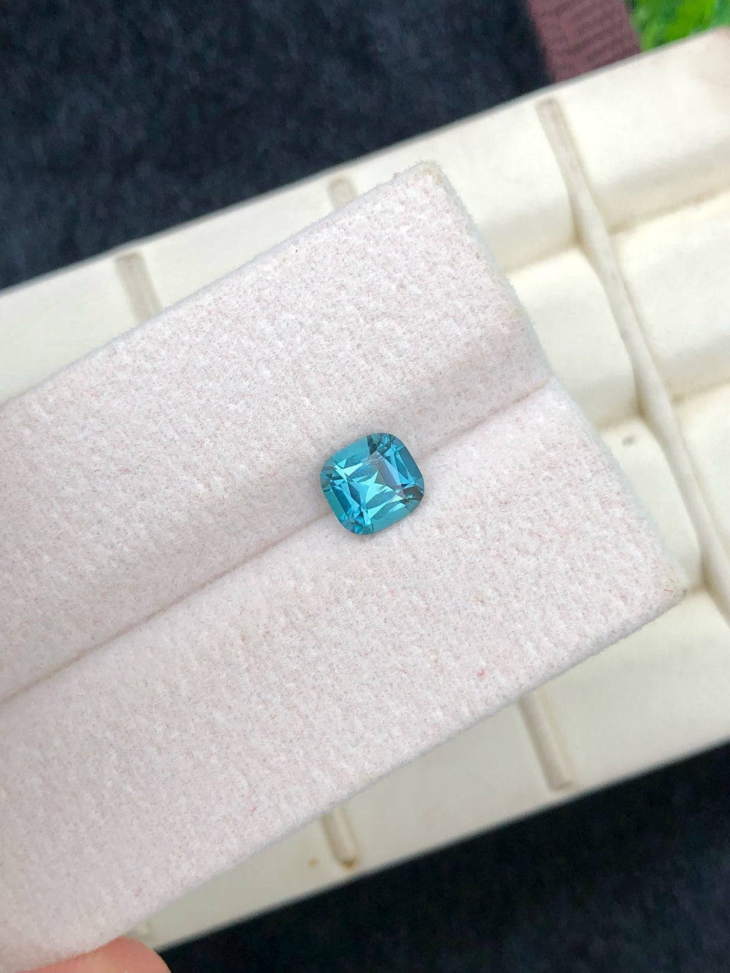 Lagoon Blue Tourmaline Gemstone: 0.80 CT Cushion Cut, Afghanistan