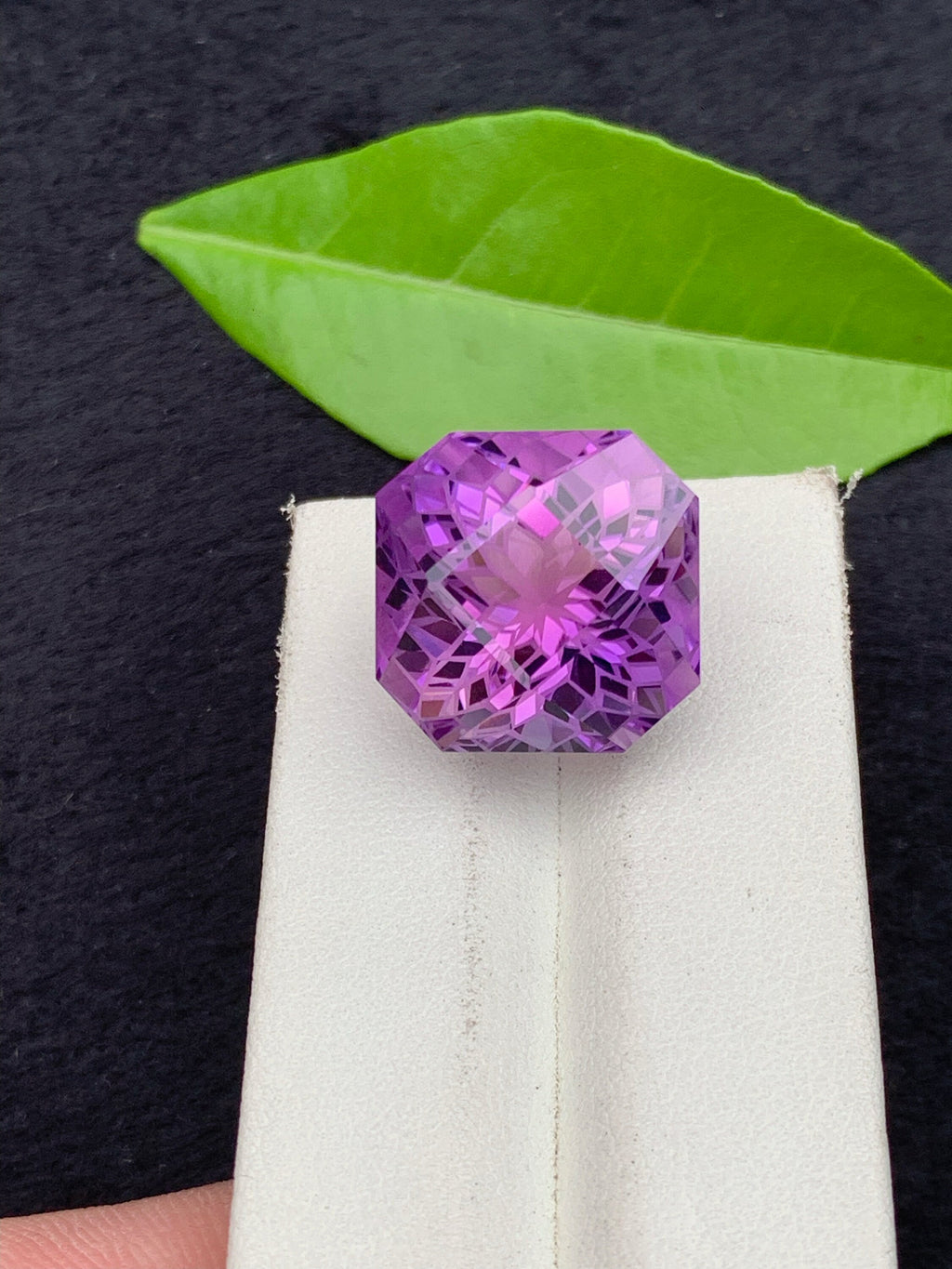 Square Precision Flower Cut Amethyst Loose Gemstone - 31 Carats