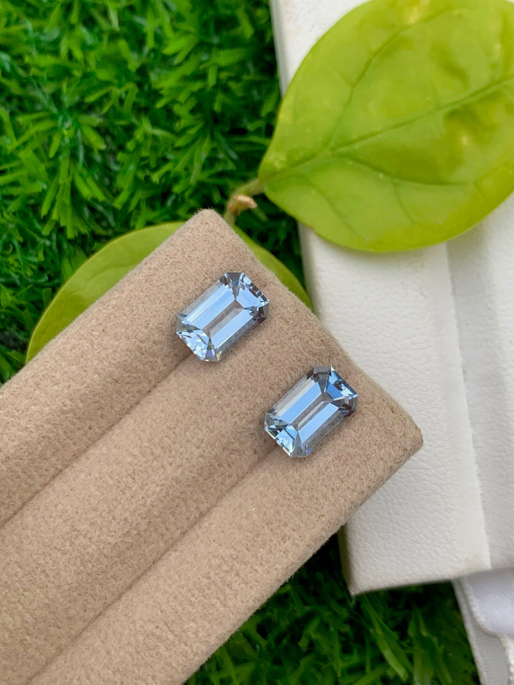 Santa Maria Blue Aquamarine Pair: Brazilian Emerald Cut Gemstones, 3.25 CT