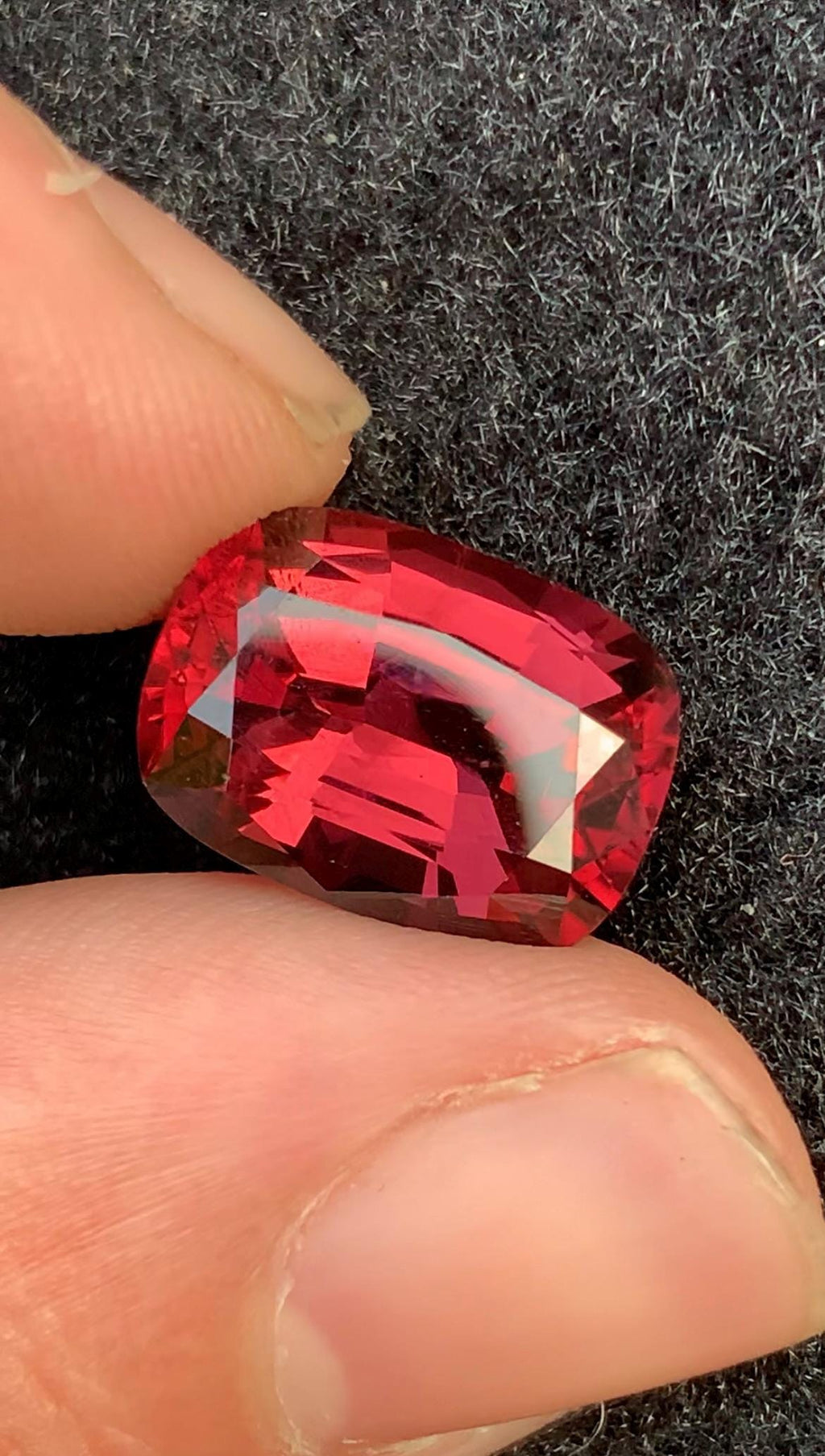 Reddish Pink Spinel 8.50 Carat Cushion Cut Loose Gemstone from burma