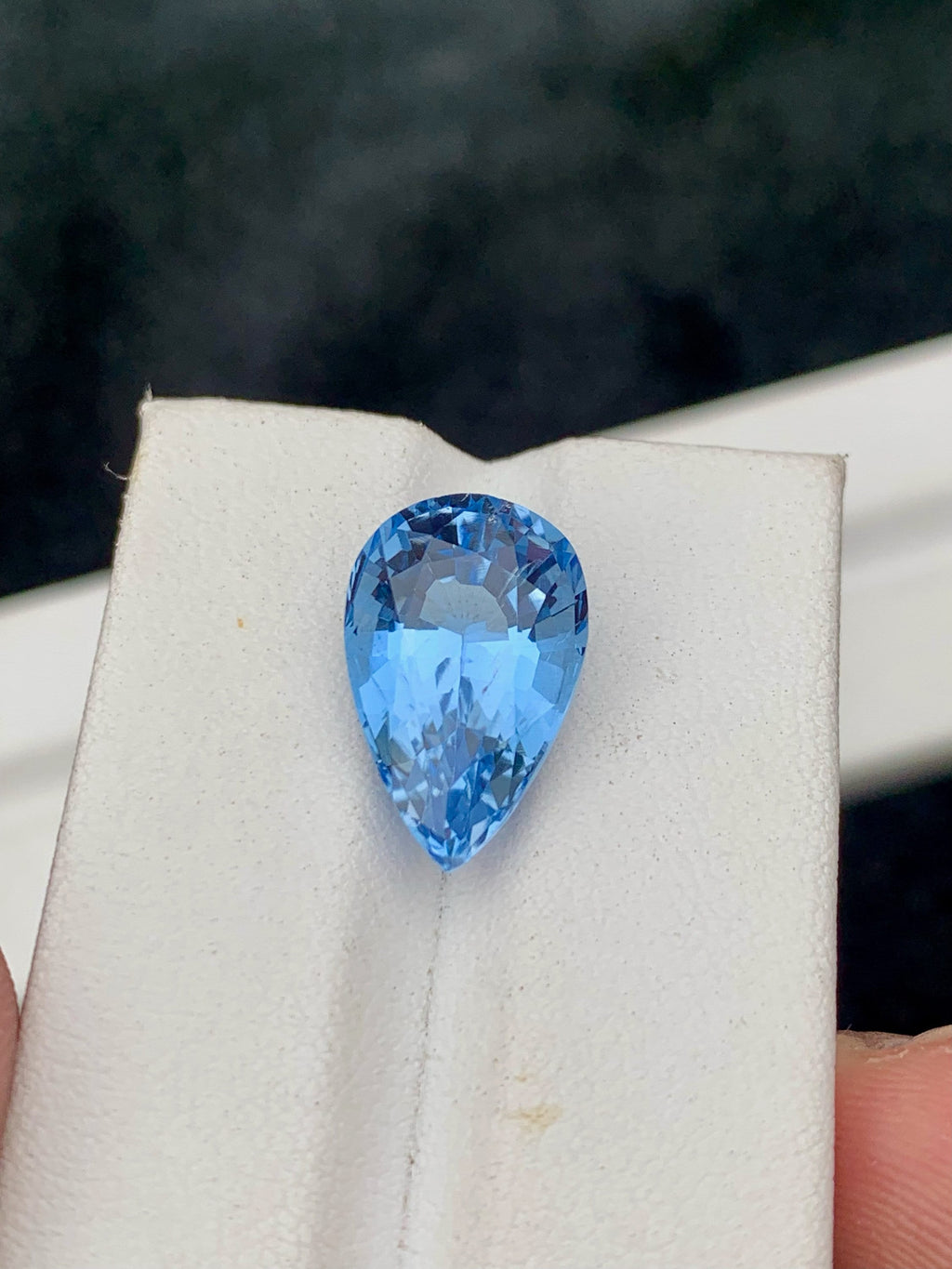 Natural Santa Maria Aquamarine Gemstone: 7.15 CT Pear Cut Stone