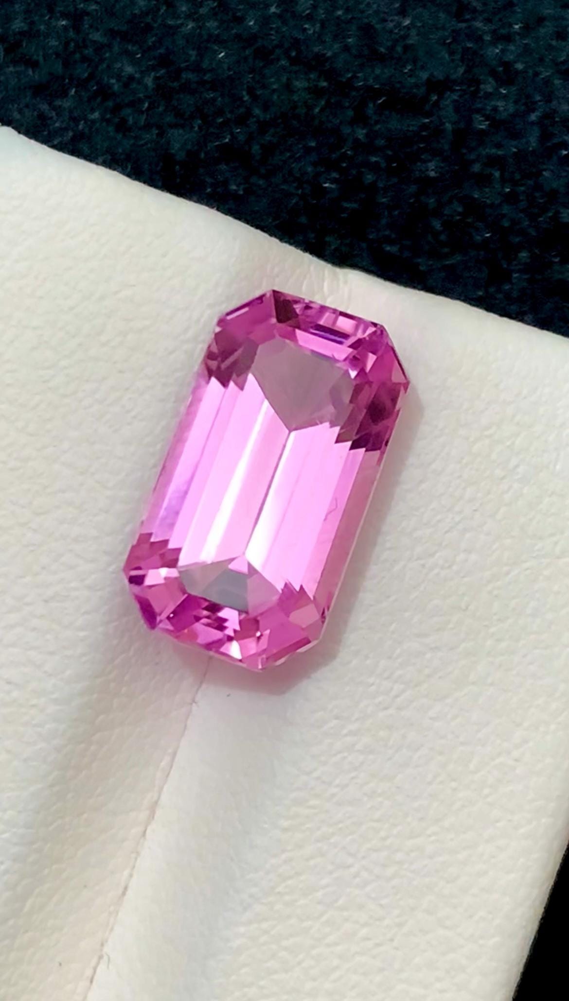 Pink Kunzite 8.05 Carat Elongated Emerald Cut Gemstone from Nuristan Afghanistan