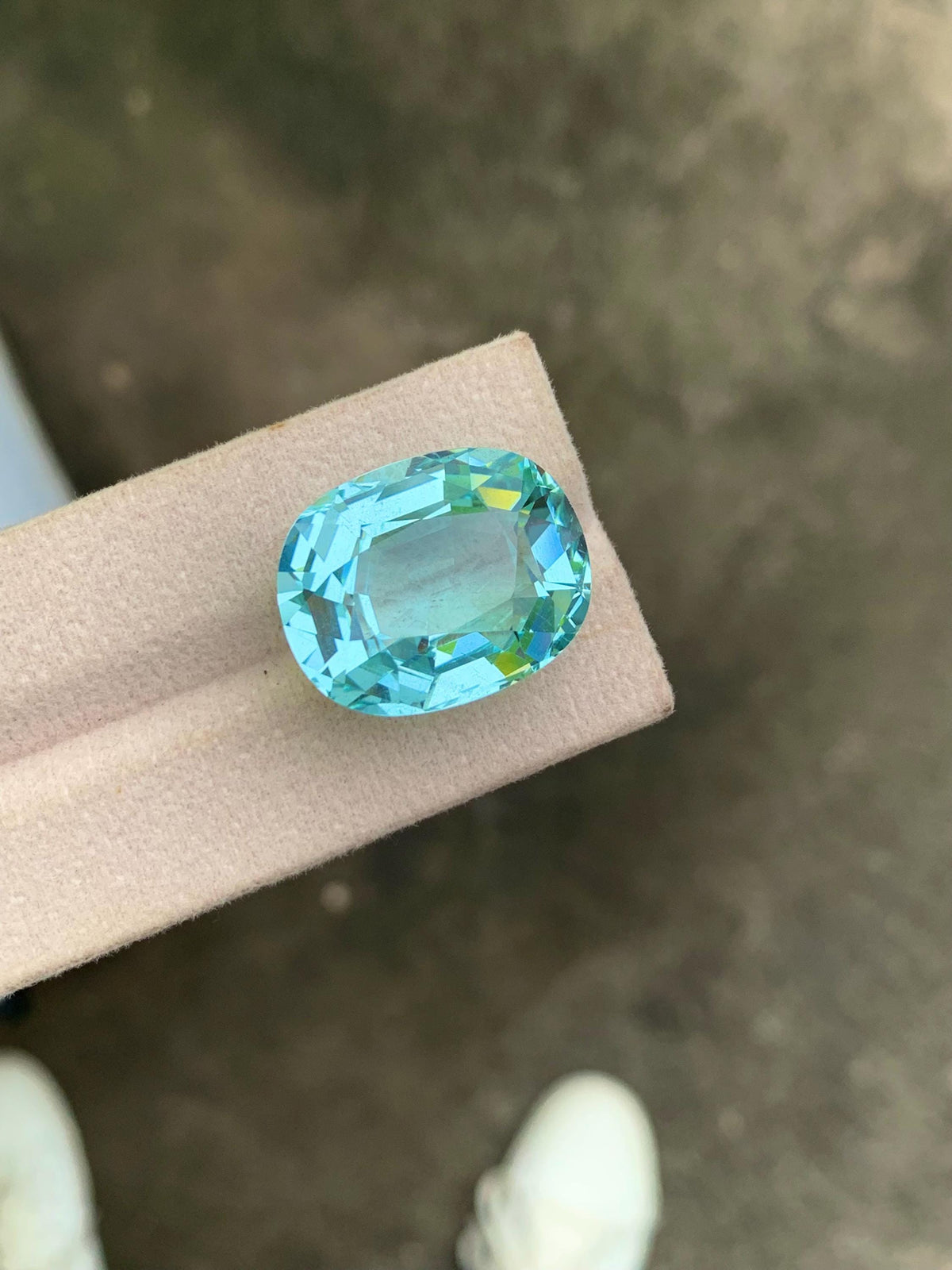 31.69 Carat Aquamarine Gemstone: Cushion Cut, Blue Beryl From Brazil