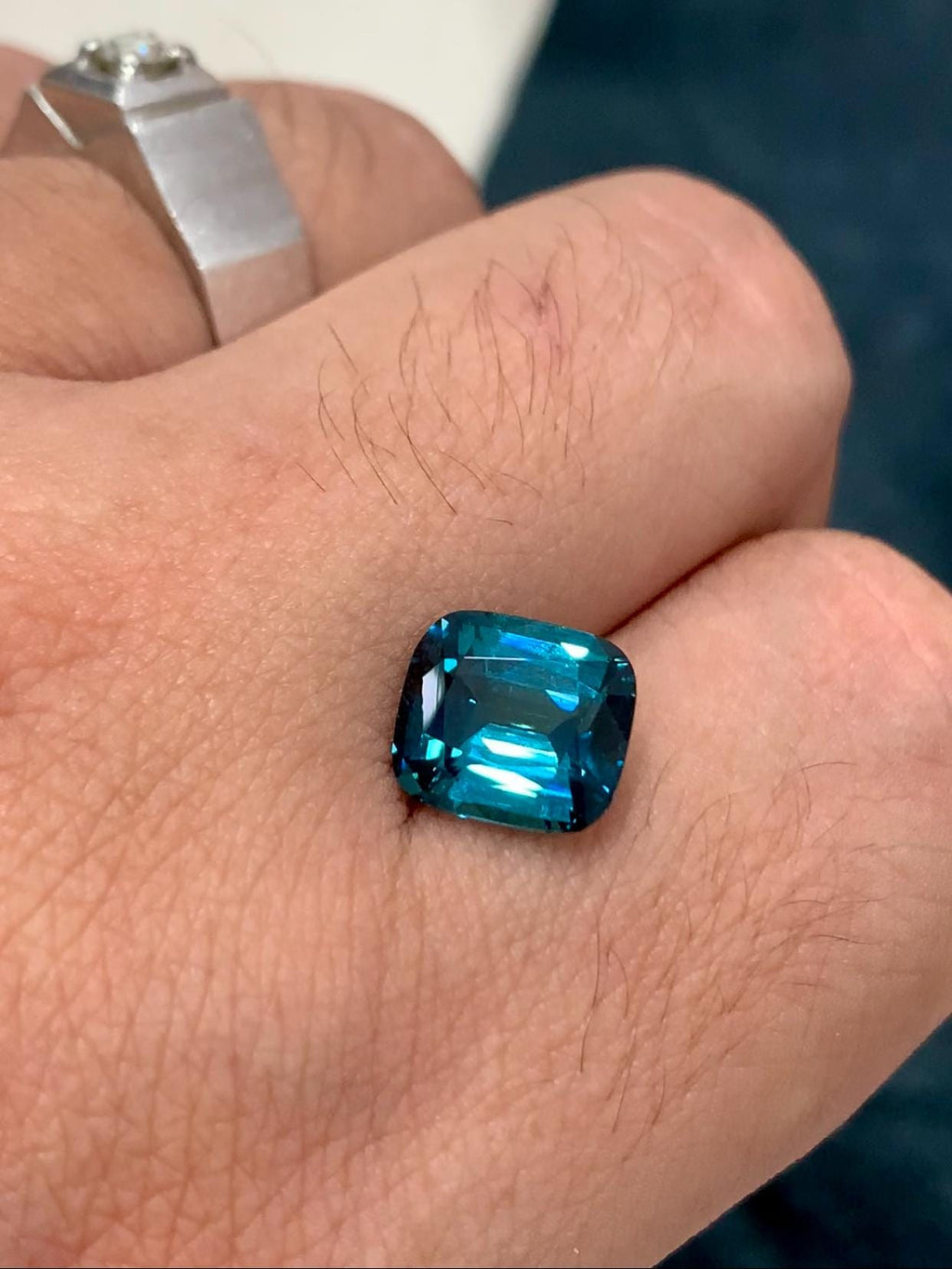 Ink Blue Tourmaline 3.35ct Cushion Cut – Fine Afghan Gem