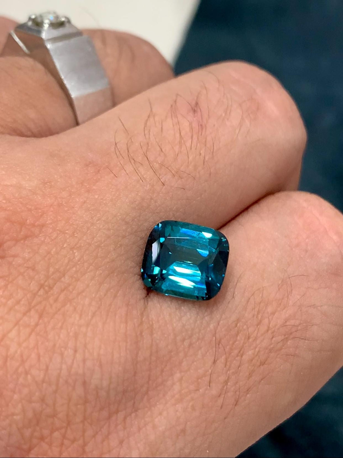 Ink Blue Tourmaline 3.35ct Cushion Cut – Fine Afghan Gem