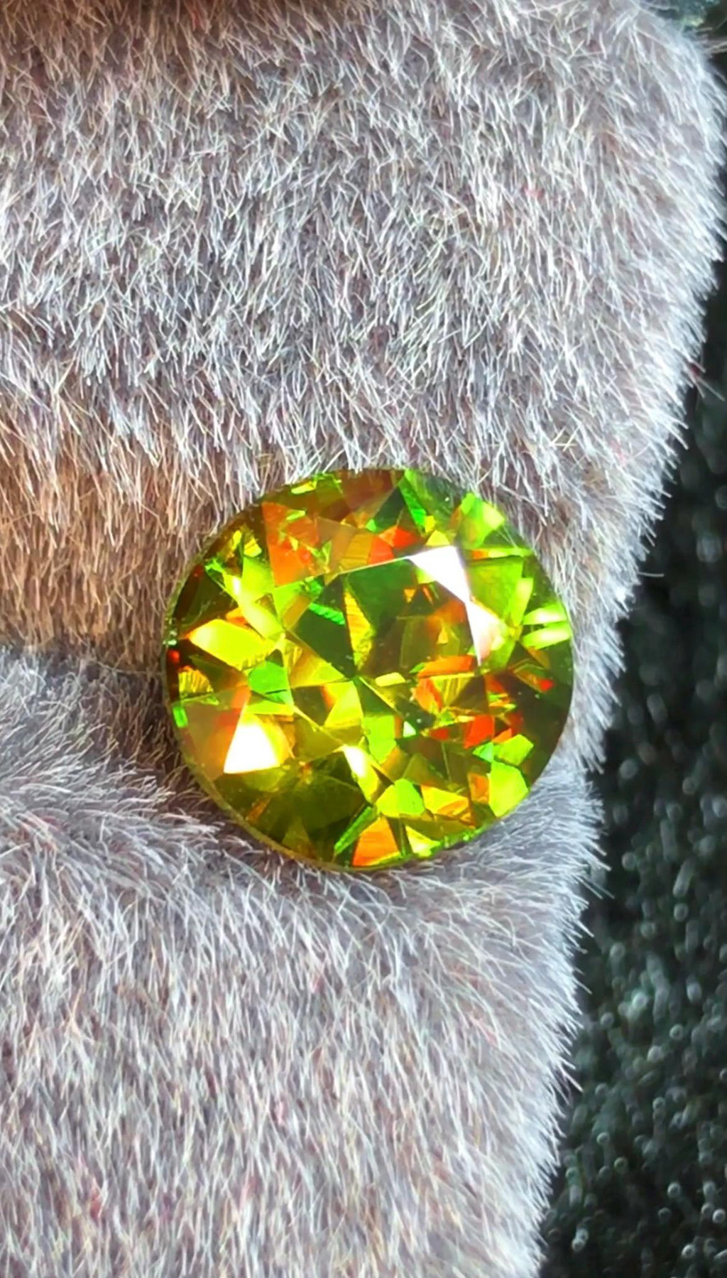 Green Sphene 2.35 ct Round Cut Green Gemstone from Skardu Pakistan