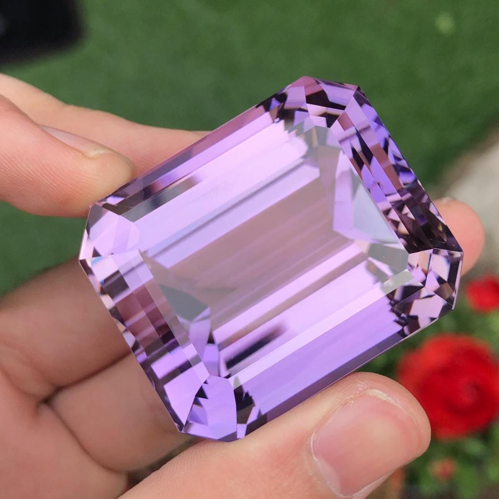 401 CT Pink Kunzite Gemstone: Emerald Cut Ring Stone