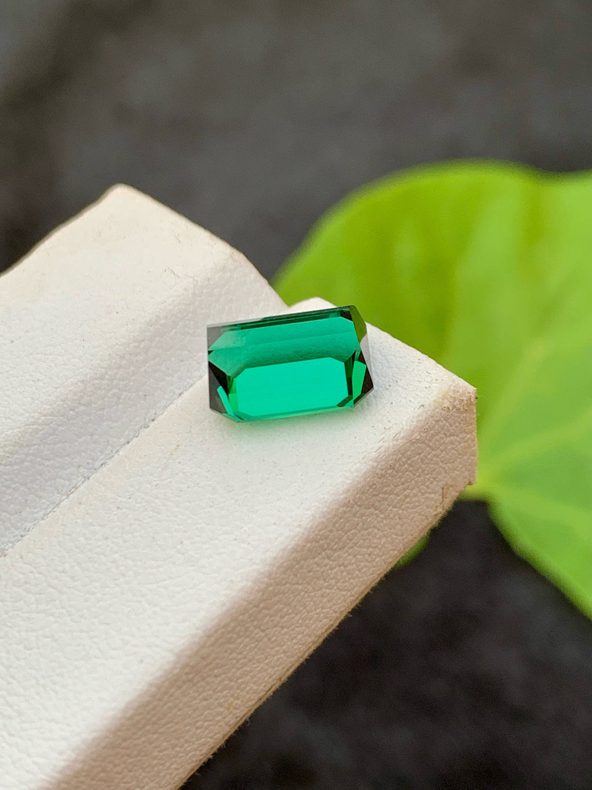 3.95 CT Forest Green Tourmaline Gemstone: Emerald Cut, Afghanistan Origin