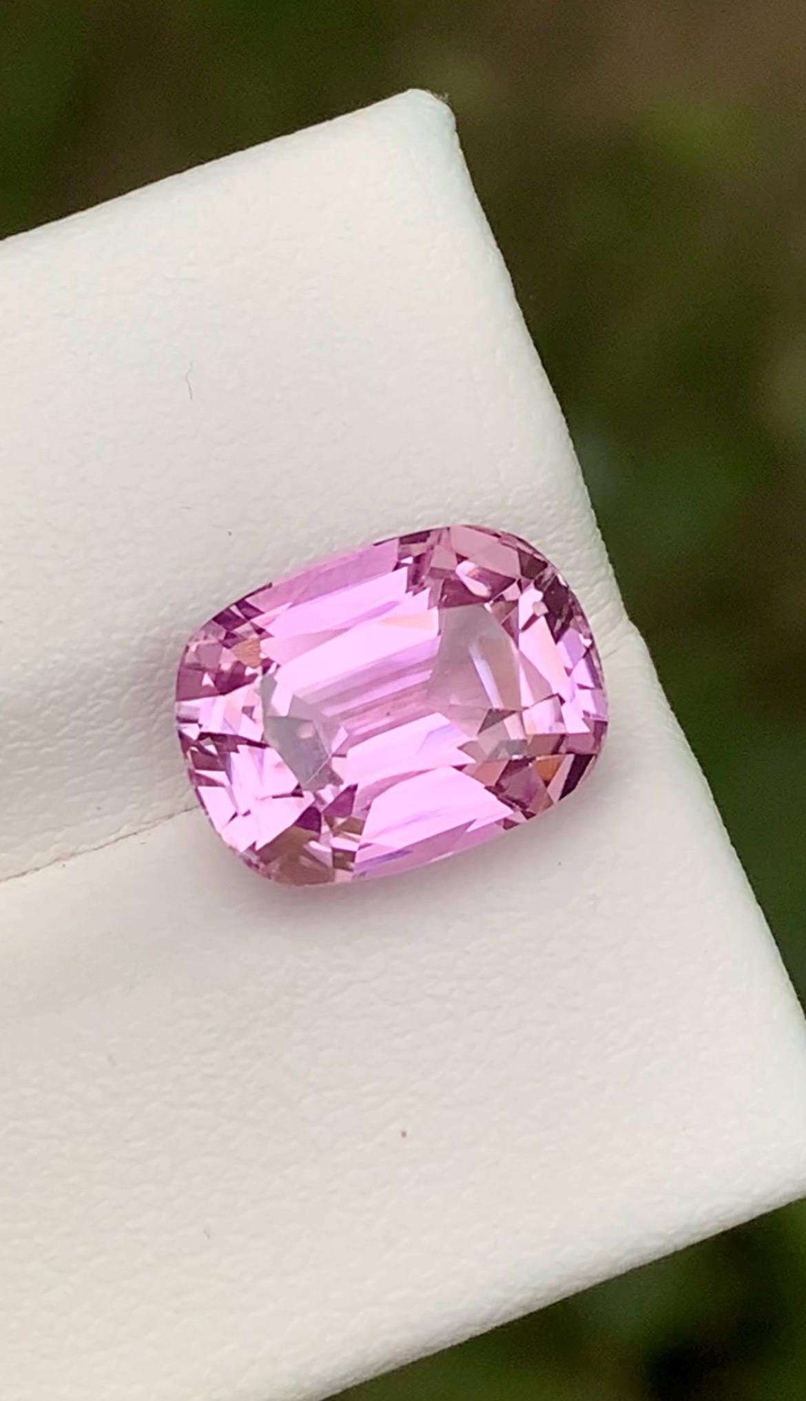 Pink Kunzite Gemstone: 5.70ct Faceted Cushion Cut From Nuristan Afghanistan
