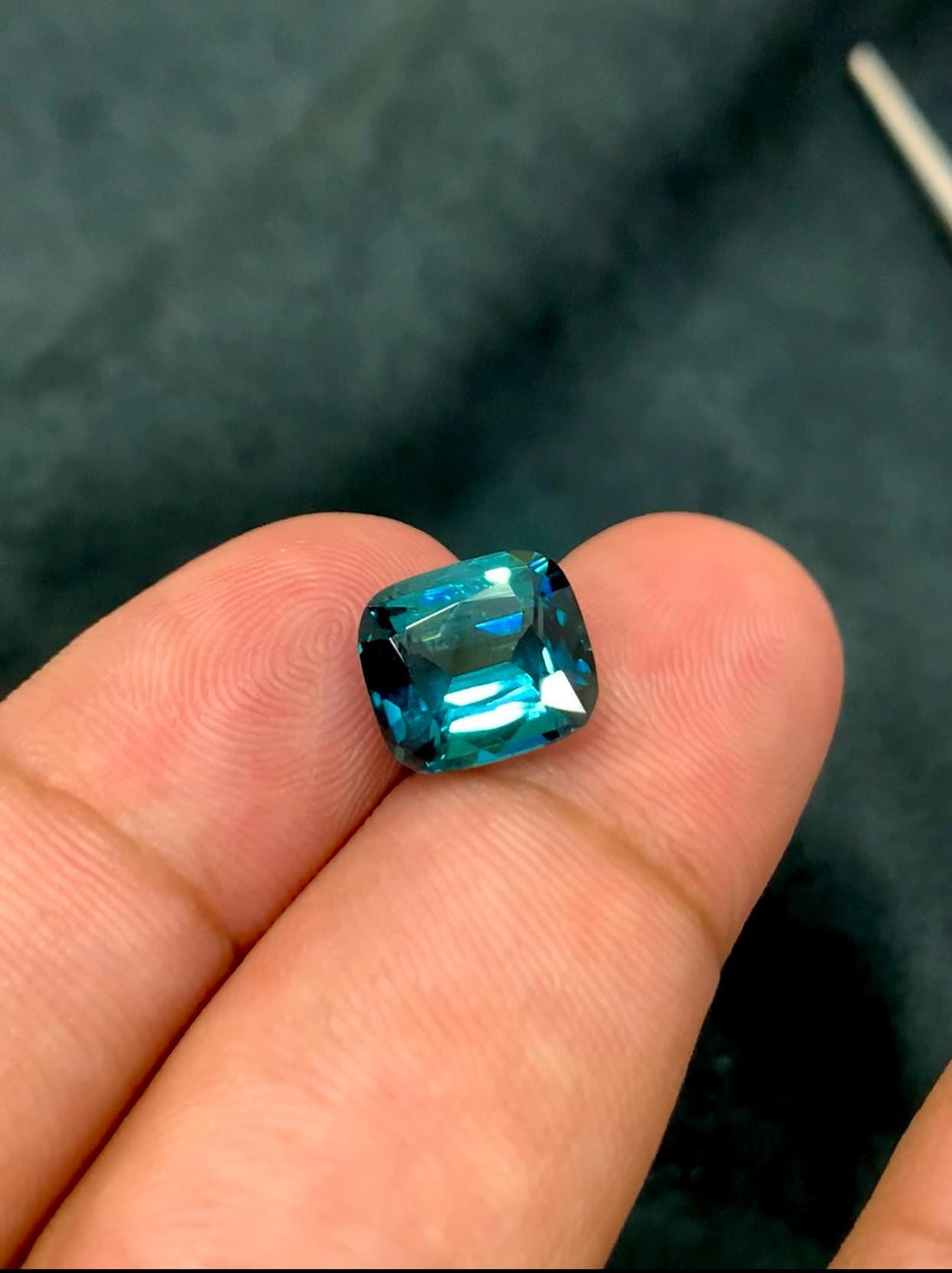 Ink Blue Tourmaline 3.35ct Cushion Cut – Fine Afghan Gem