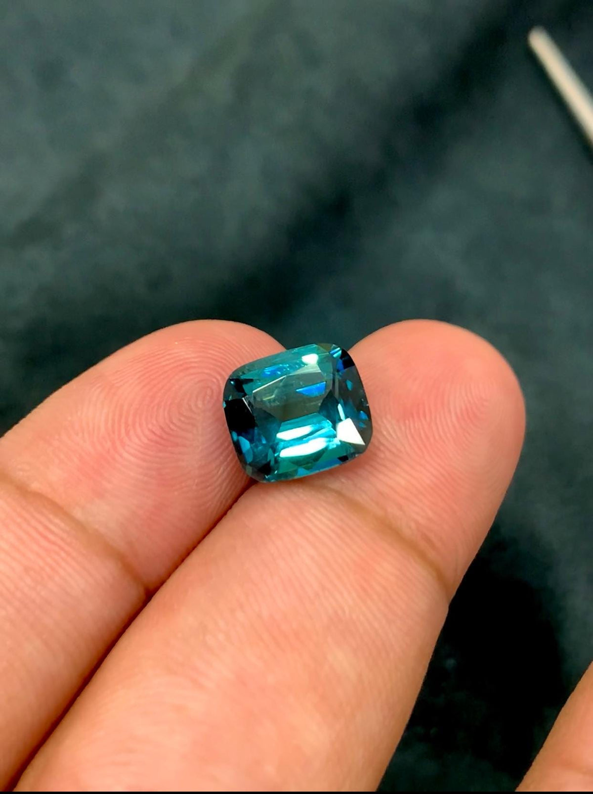 Ink Blue Tourmaline 3.35ct Cushion Cut – Fine Afghan Gem