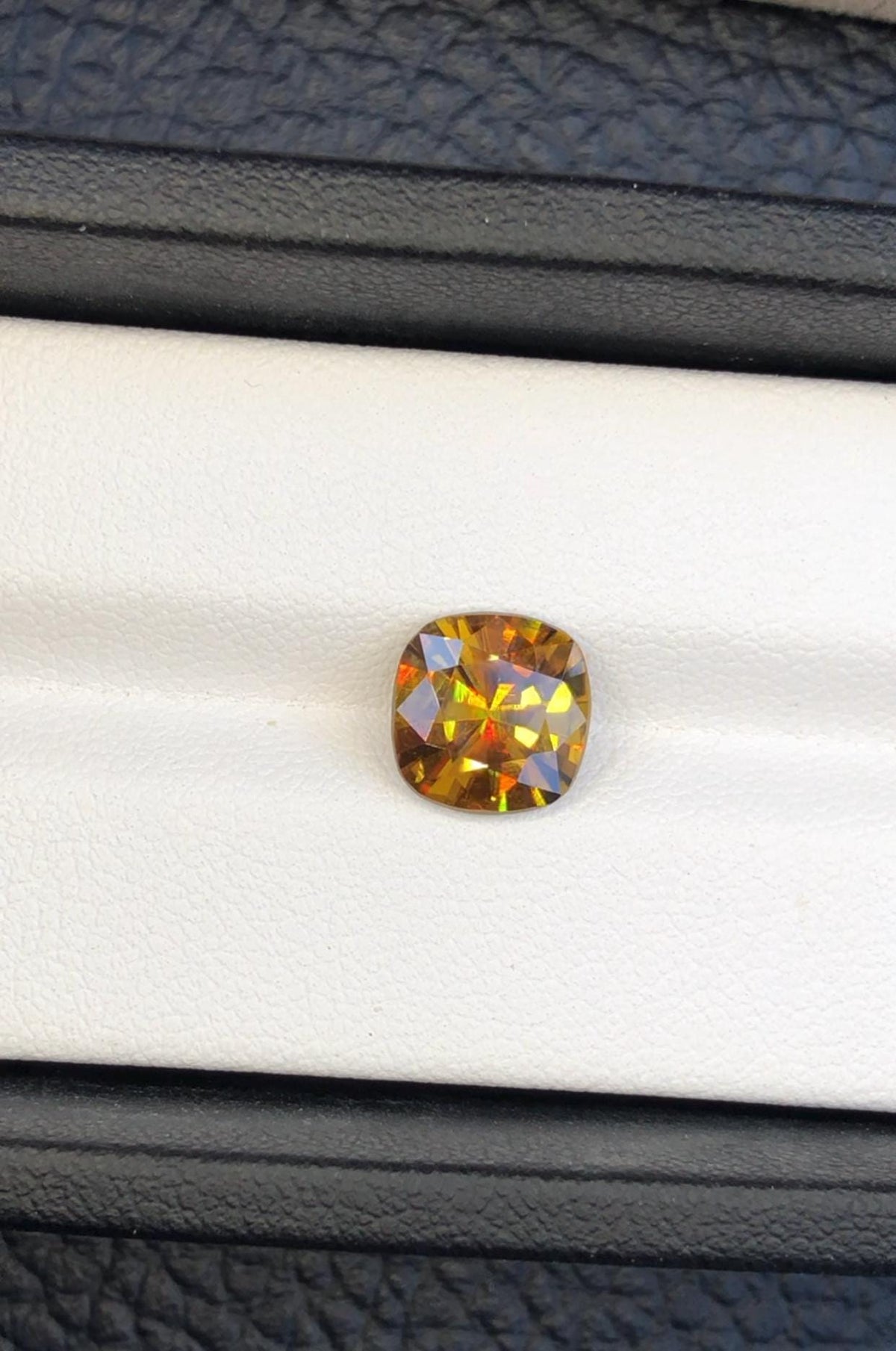 2.75 CT Cushion Cut Sphene Gemstone: AAA Fire Titanite