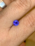 Certified 0.89 Carat Round Tanzanite: Violet-Blue Loose Gemstone