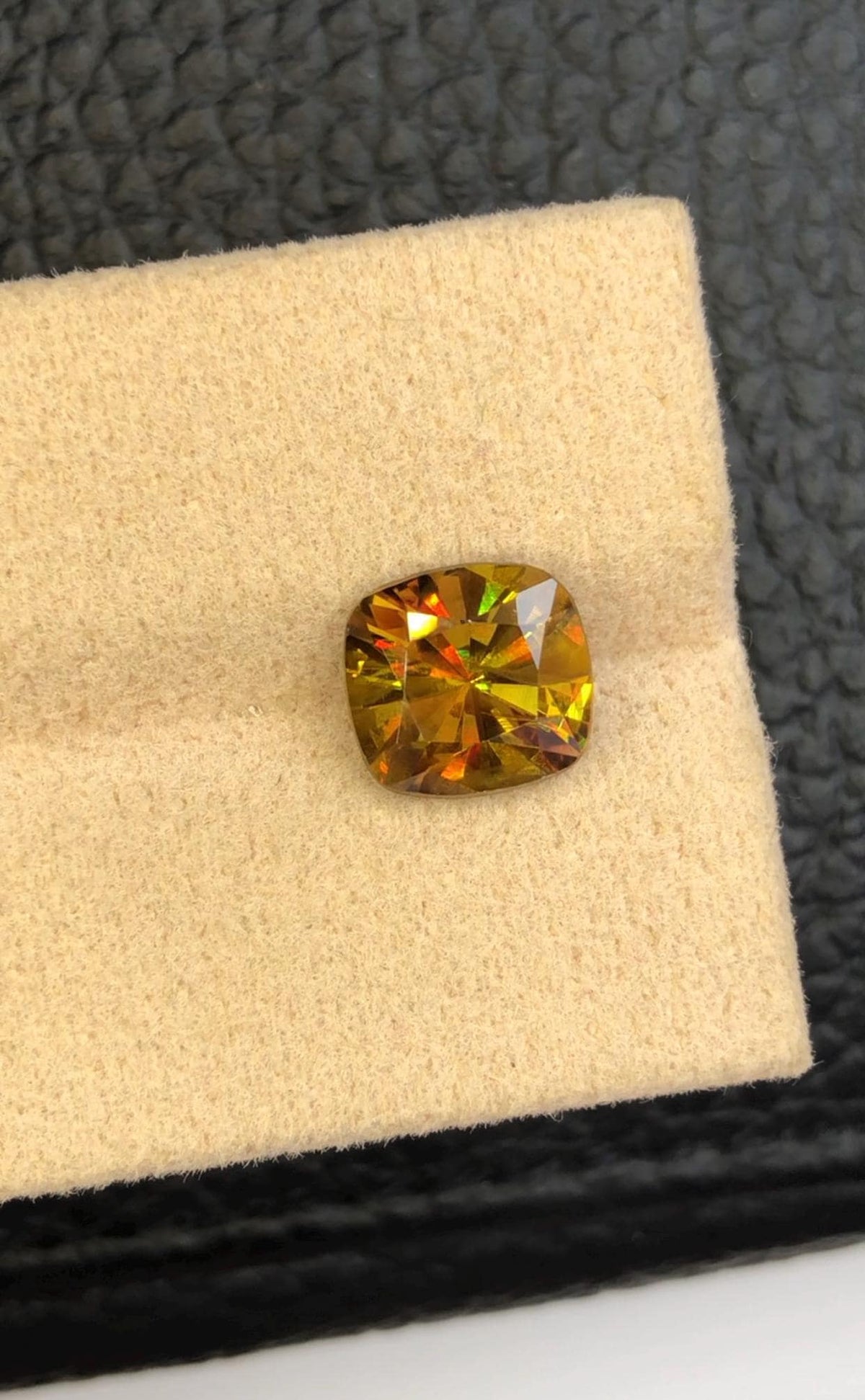 2.60 CT Cushion Cut Sphene Gemstone: Himalayan Fire Titanite