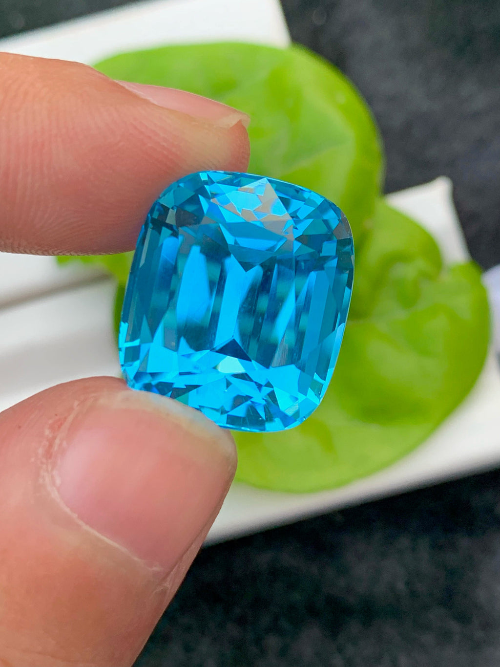 33.90 Ct Cushion Cut Swiss Blue Topaz: Loose Gemstone