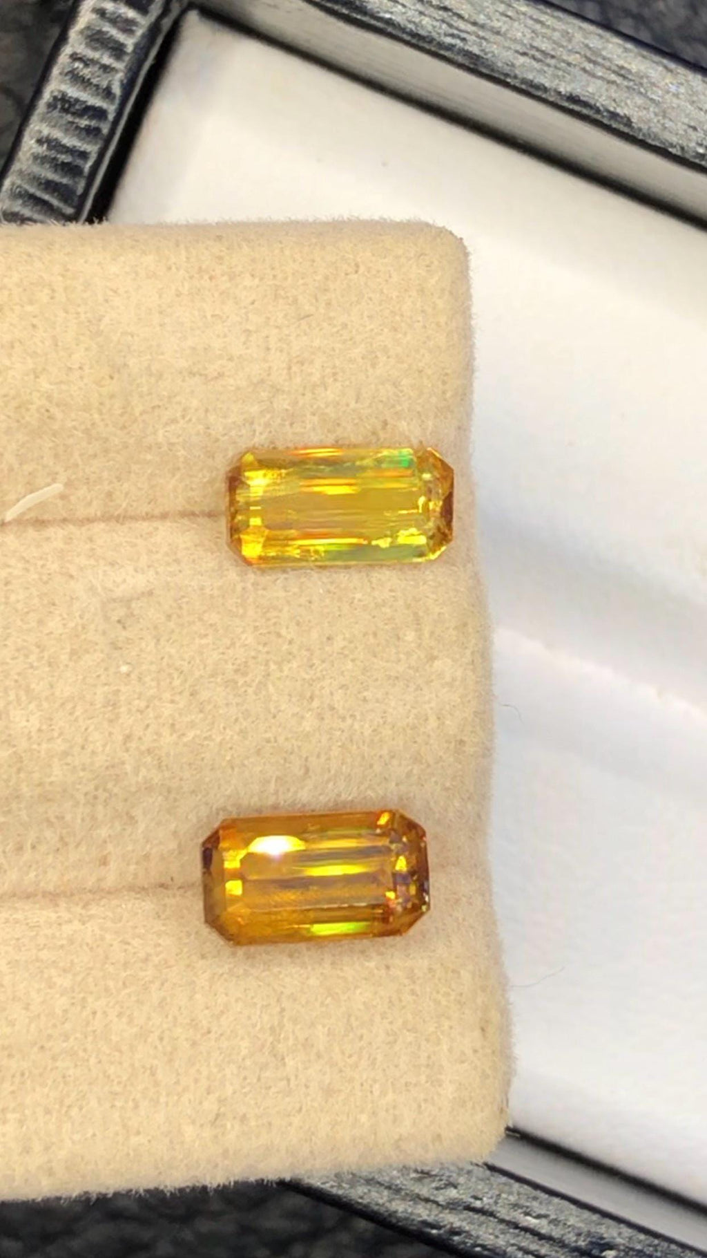 Natural Sphene Gemstone Pair: Emerald Cut, 2.00 CT, August Birthstone