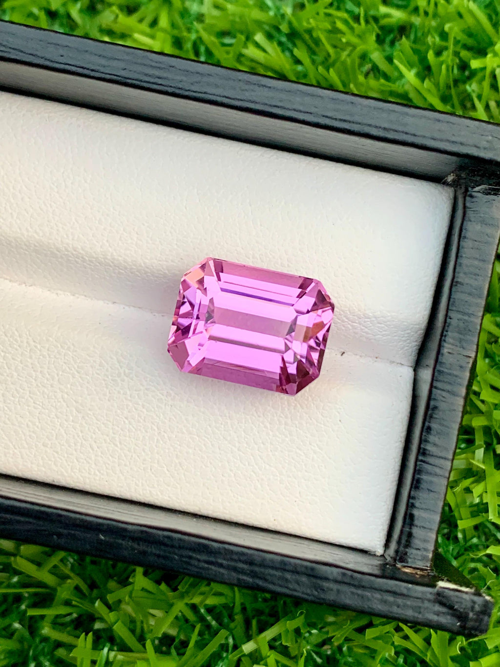 Vivid Pink Kunzite Gemstone: 13.80 Carat Emerald Cut, Afghanistan