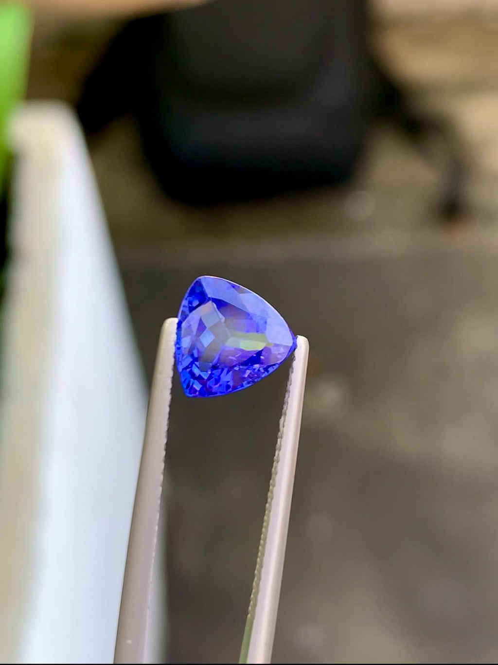 2.02 Carat Trillion Cut Tanzanite Gemstone: Vivid Violet-Blue, 9mm