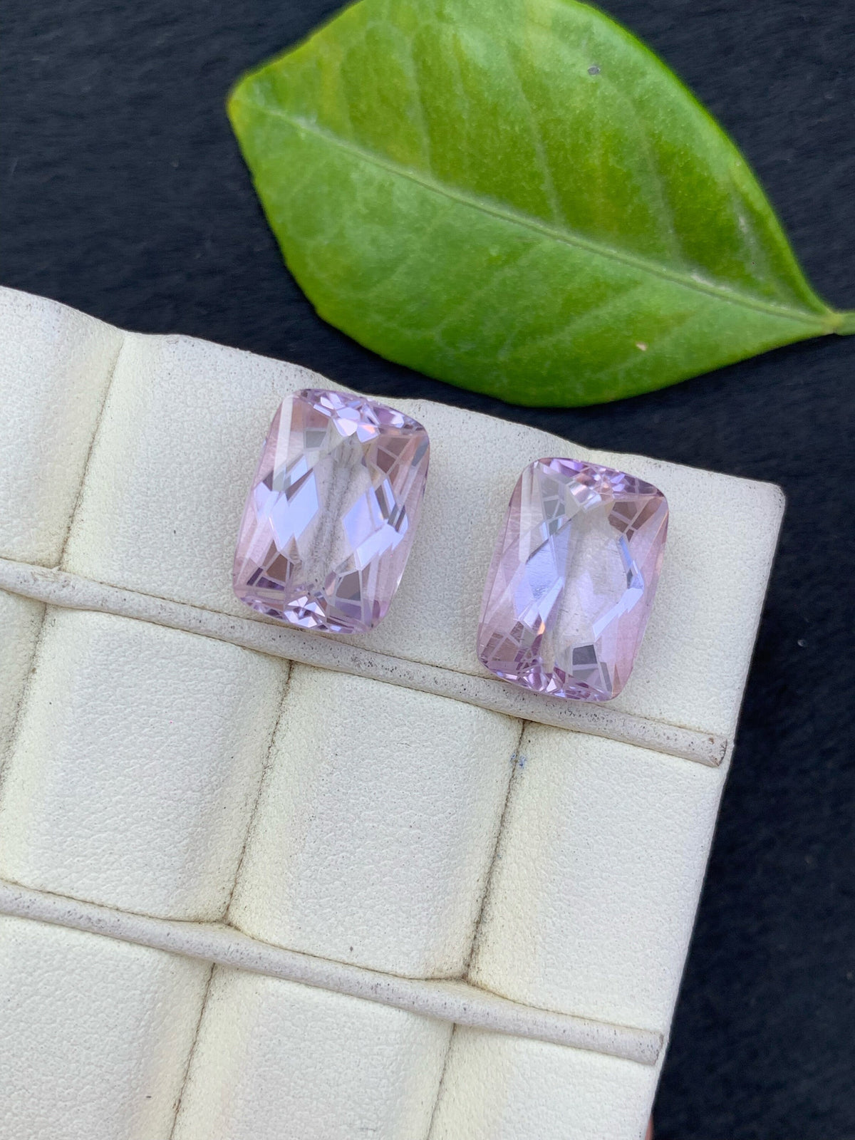 Emerald Cut Amethyst Gemstone Pair: 17.25CT Zambia Purple Stone
